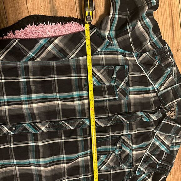 Bke Athletic Fit Biker Plaid Button Up Longsleeve - Picture 4 of 5